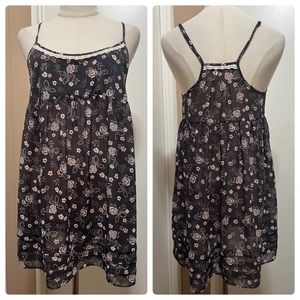 Victoria’s Secret Angels Womens Small Babydoll Nightie Gown Semi-Sheer Floral.